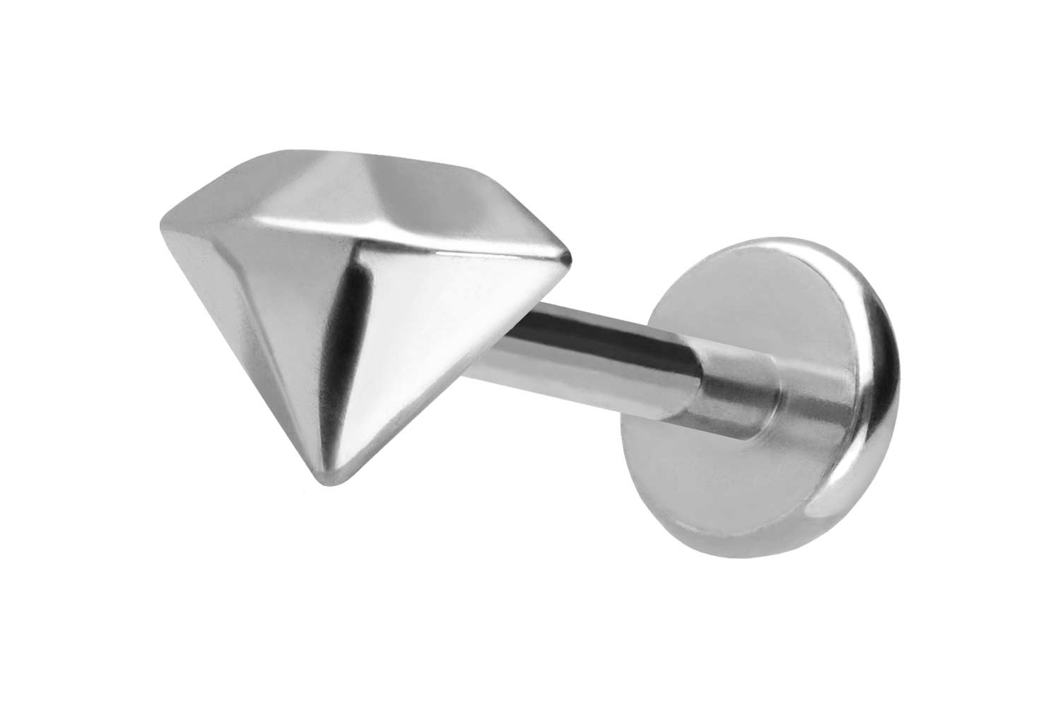 Titan Labret Piercing mit Push Fit DIAMANT